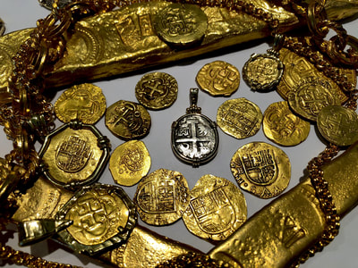 Peru 2 Reales 1739 "Princess Louisa 1743 Shipwreck" 14kt Gold Bezel 5