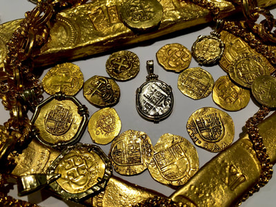 Peru 2 Reales 1739 "Princess Louisa 1743 Shipwreck" 14kt Gold Bezel 7