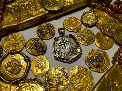 Bolivia 2 Reales 1660 w 14kt Bezel Pirate Gold Coins Jewelry Treasures 4