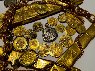 Bolivia 2 Reales 1660 w 14kt Bezel Pirate Gold Coins Jewelry Treasures 7