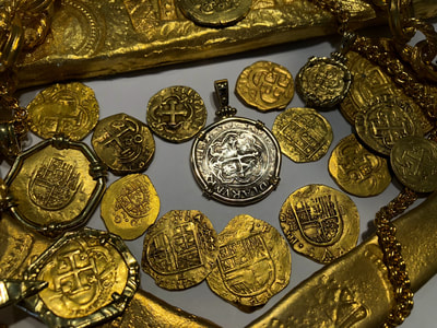 Mexico 1 Real 1556 in 14kt Gold Bezel and Bail Pirate Gold Coins 3