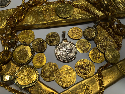 Mexico 1 Real 1556 in 14kt Gold Bezel and Bail Pirate Gold Coins 4