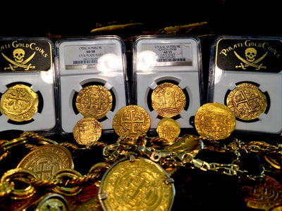 Peru 8 Escudos 1713/2 "1715 Plate Fleet Shipwreck" NGC 58 Pirate Gold Coins 14