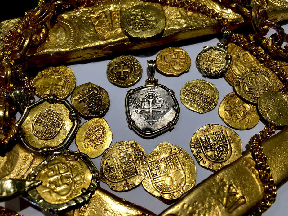 Mexico 2 Reales 1690 Pendant with 14kt Bezel Pirate Gold Coins Jewelry