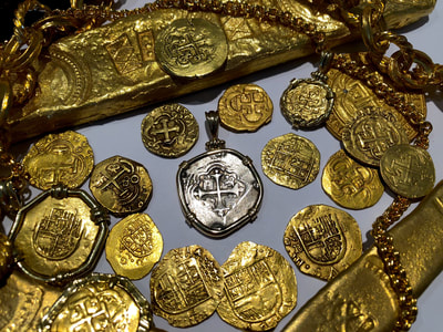 Mexico 2 Reales 1690 Pendant with 14kt Bezel Pirate Gold Coins Jewelry 3