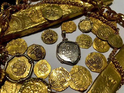 Mexico 2 Reales 1690 Pendant with 14kt Bezel Pirate Gold Coins Jewelry 4