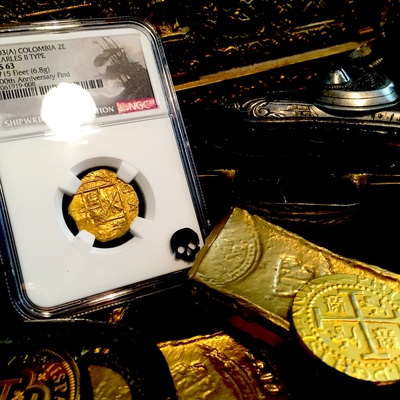 Mexico 1703 "Full 4 Digit Date!" 2 Escudos  NGC 63  300th Anniversary 1715 Plate Fleet Shipwreck Find! 4