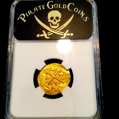 Mexico 2 Escudos 1711-13  Gold Cob Doubloon "1715 Fleet 300th Anniversary" Queen's Dowery! Cross ~ NGC 63 3