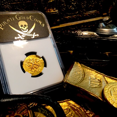 Mexico 2 Escudos 1711-13  Gold Cob Doubloon "1715 Fleet 300th Anniversary" Queen's Dowery! Cross ~ NGC 63 8