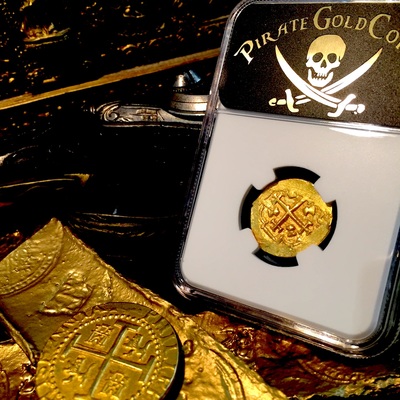 Mexico 2 Escudos 1711-13  Gold Cob Doubloon "1715 Fleet 300th Anniversary" Queen's Dowery! Cross ~ NGC 63 2