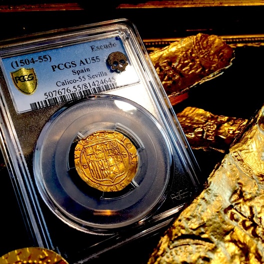 Spain  1 Escudo  1504-55  ~ PCGS 55 ~