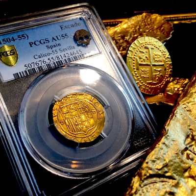 Spain  1 Escudo  1504-55  ~ PCGS 55 ~ 10