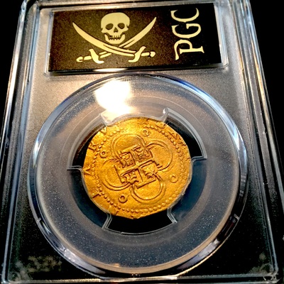 Spain  2 Escudos  1556-98  King Philip II PCGS 55 GOLD COB DOUBLOON 6