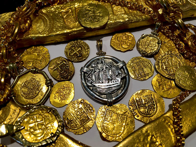 Mexico 4 Reales Philip IV w/ Galleon Ship Pirate Gold Coins Jewelry Treasures 5