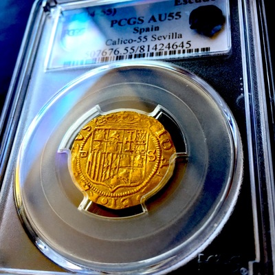 Spain  1 Escudo  1504-55  ~ PCGS 55 ~ 5