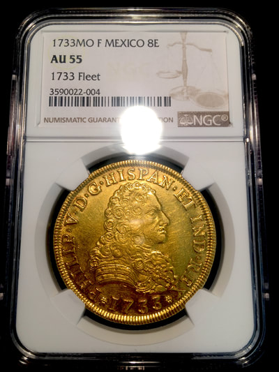 Mexico 8 Escudos 1733 NGC 55 3