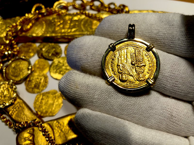 Byzantine Empire "Jesus Christ" Pirate Gold Coins Ancient Jewelry Treasures 10