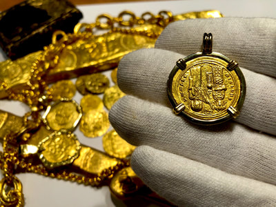 Byzantine Empire "Jesus Christ" Pirate Gold Coins Ancient Jewelry Treasures 11