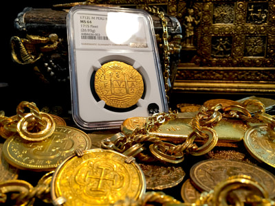 Peru 8 Escudos 1712 "1715 Plate Fleet Shipwreck" NGC 64  Pirate Gold Coins 4