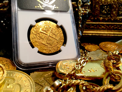 Peru 8 Escudos 1712 "1715 Plate Fleet Shipwreck" NGC 64  Pirate Gold Coins 5