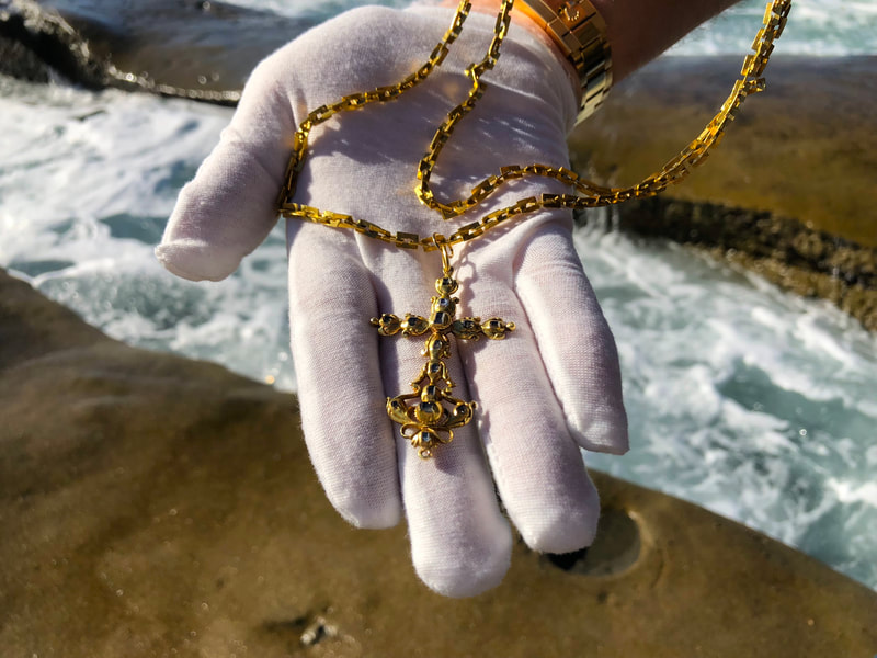 1715 Fleet Shipwreck "Queen's Jewels" Gold & Diamond Cross Pirate Gold Coins 27
