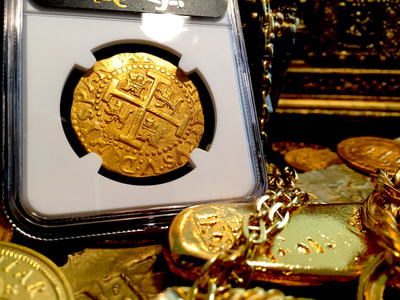Peru 8 Escudos 1712 "1715 Plate Fleet Shipwreck" NGC 64  Pirate Gold Coins 2