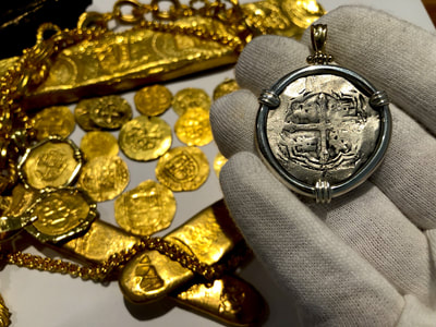 Mexico 4 Reales Philip IV w/ Galleon Ship Pirate Gold Coins Jewelry Treasures 6