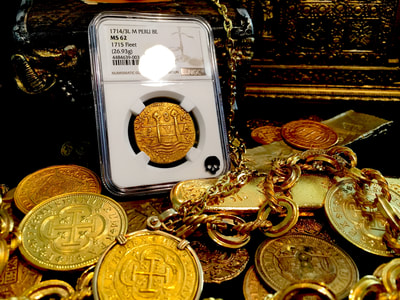 Peru  8 Escudos  1714/3  "Only 1 Known- 1715 Plate Fleet"  NGC 62 13