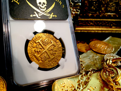 Peru  8 Escudos  1714/3  "Only 1 Known- 1715 Plate Fleet"  NGC 62 16