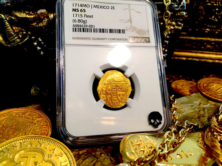 Mexico  2 Escudos  1714  "1715 Plate Fleet Shipwreck"  NGC 65