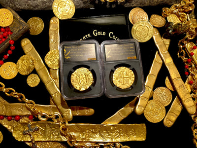 Peru 8 Escudos 1708 Gold Plated Pirate Gold Coins Shipwreck Collection 20