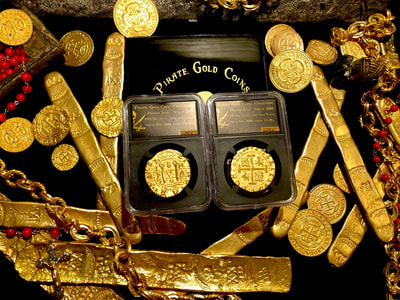 Peru 8 Escudos 1708 Gold Plated Pirate Gold Coins Shipwreck Collection 2