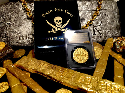 Peru 8 Escudos 1708 Gold Plated Pirate Gold Coins Shipwreck Collection 16