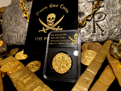 Peru 8 Escudos 1708 Gold Plated Pirate Gold Coins Shipwreck Collection 10