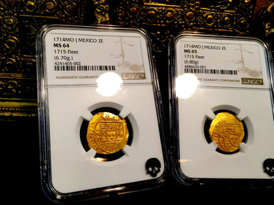 Mexico  2 Escudos  1714  "Only had 1 other 64 w/ no date"  NGC 64 6