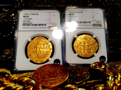 Peru  8 Escudos  1711  "1715 Plate Fleet Shipwreck"  NGC 63 Finest Known 22
