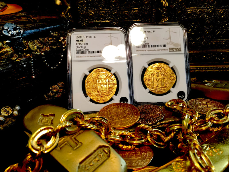 Peru 8 Escudos 1702 "1715 Plate Fleet Shipwreck" NGC 63 6