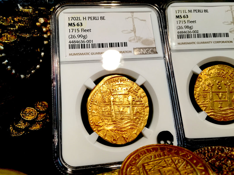 Peru 8 Escudos 1702 "1715 Plate Fleet Shipwreck" NGC 63 7