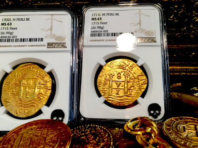 Peru  8 Escudos  1711  "1715 Plate Fleet Shipwreck"  NGC 63 Finest Known 26