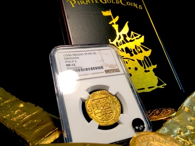 Spain  2 Escudos  1556-98  "Granada Mint"   NGC 62  Tied for 2nd Finest Known Philip II 2