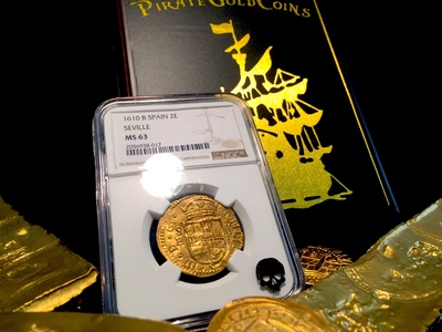 Spain 1610 "Dated!"  2 Escudos "Philip III" NGC 63 5