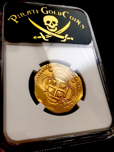 Spain 4 Escudos 1556-98 "Full Crown- Philip II"  NGC 55 10