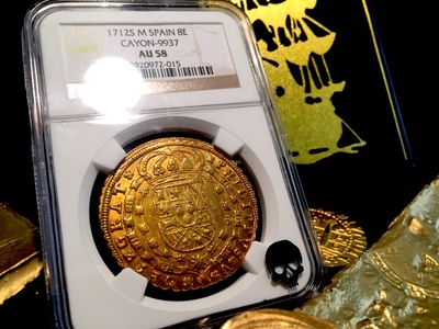 Spain 8 Escudos 1712 "Only 1 Known for Variety"  NGC 58 3