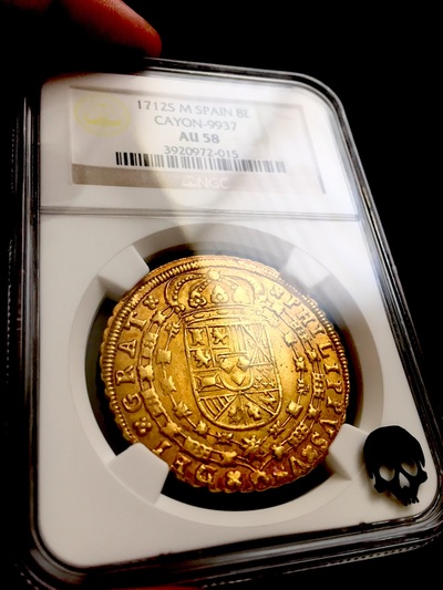 Spain 8 Escudos 1712 "Only 1 Known for Variety"  NGC 58 13