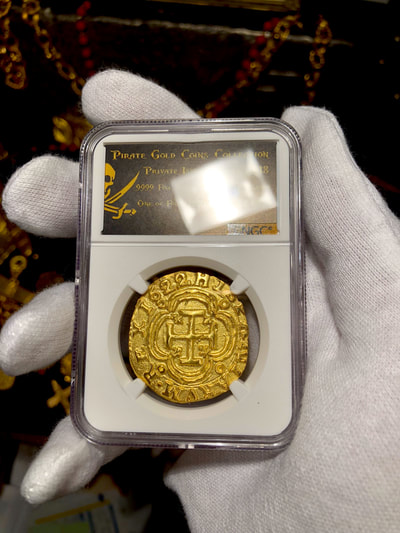 Colombia 8 Escudos 1622 Gold Plated Pirate Gold Coins Treasure Collection 9