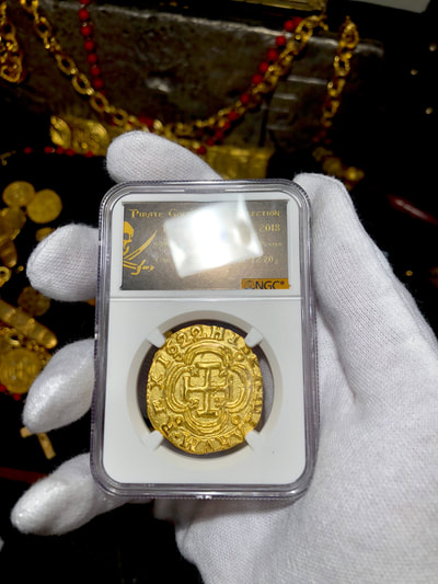 Colombia 8 Escudos 1622 Gold Plated Pirate Gold Coins Treasure Collection 3