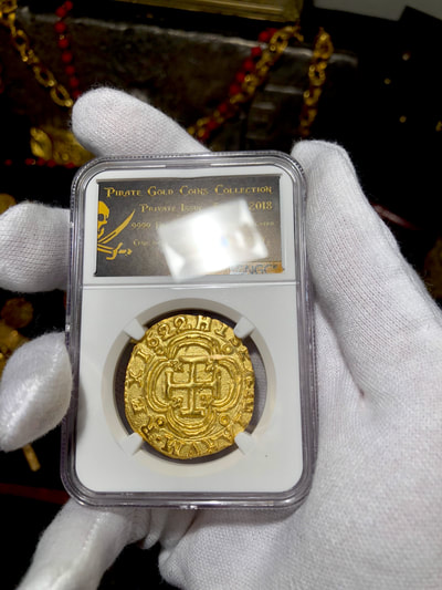 Colombia 8 Escudos 1622 Gold Plated Pirate Gold Coins Treasure Collection 6