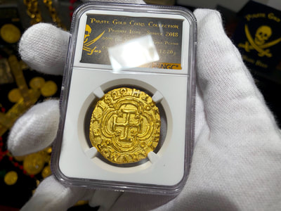 Colombia 8 Escudos 1622 Gold Plated Pirate Gold Coins Treasure Collection 4
