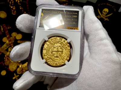 Colombia 8 Escudos 1622 Gold Plated Pirate Gold Coins Treasure Collection 17