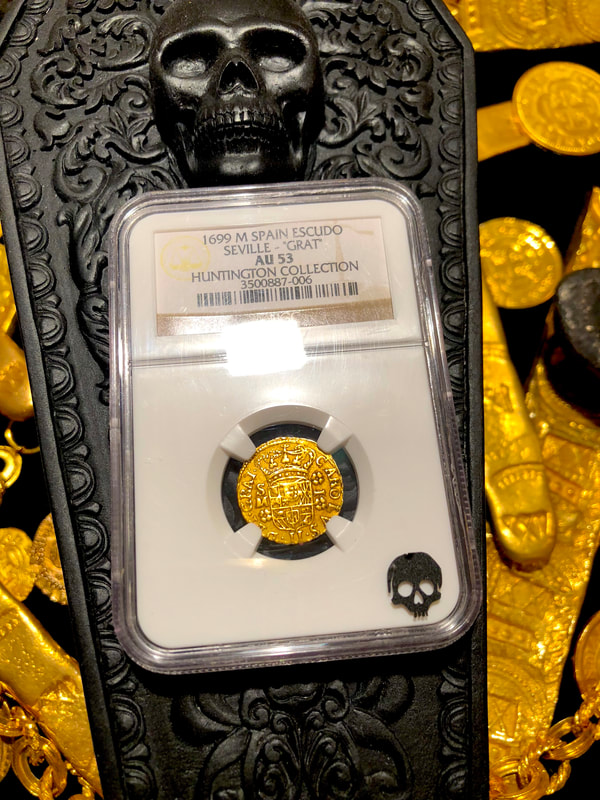 Spain 1 Escudo 1699 "Dated- Huntington Collection" NGC 53 2